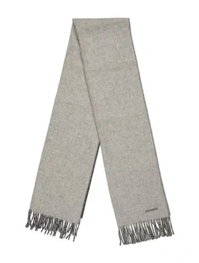 Pre-owned Hermes Recto-verso Pm Cashmere Muffler In Grey