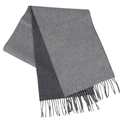 Pre-owned Hermes Recto-verso Pm Muffler Light / Medium Gray Cashmere