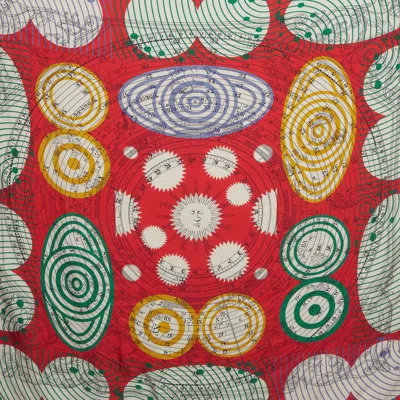 Pre-owned Hermes Red Astronomie Astrologie Double Face Silk Carré Scarf
