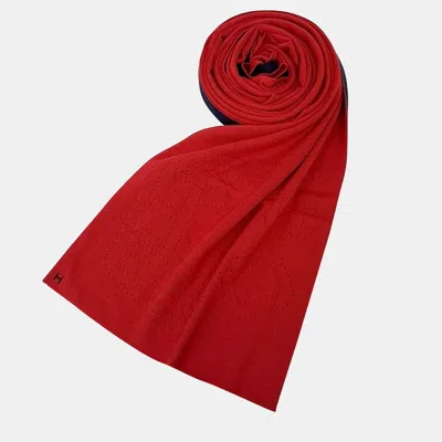 Pre-owned Hermes Red Cashmere Silk Scarf
