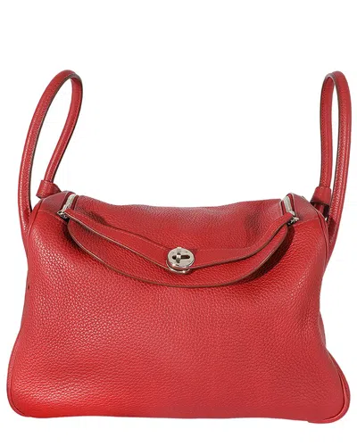 Pre-owned Hermes Hermès Red Clémance Lindy 34 Phw (authentic Pre-loved)