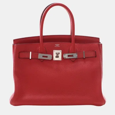 Pre-owned Hermes Red Clemence Birkin Retourne 30
