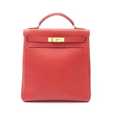 Pre-owned Hermes Red Color Ardennes Leather Backpack ()