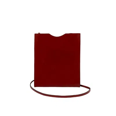 Pre-owned Hermes Red Color Box Calf Leather Pochette Shoulder Bag ()