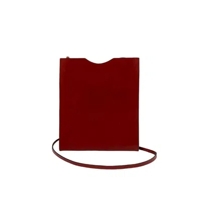 Pre-owned Hermes Red Color Box Calf Leather Pochette Shoulder Bag ()