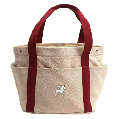 Pre-owned Hermes Red Color Canvas Toile H Tote Bag ()