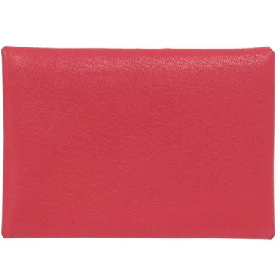 Pre-owned Hermes Red Color Chevre Leather Coin Purse/coin Case ()