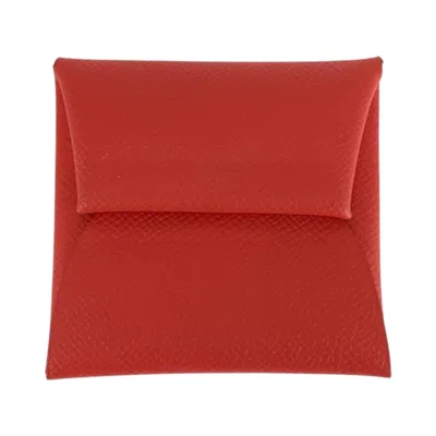 Pre-owned Hermes Red Color Chevre Myzore Leather Coin Purse/coin Case ()