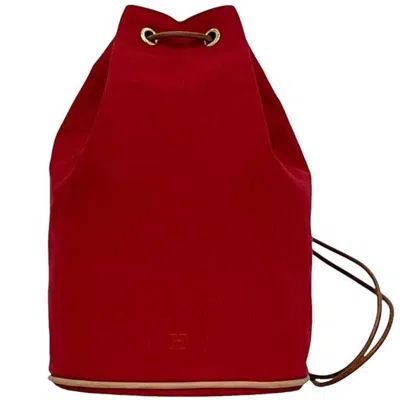 Pre-owned Hermes Red Color Cotton Shoulder Bag ()