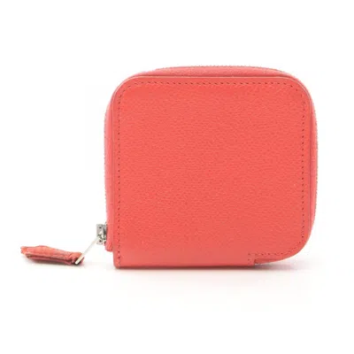 Pre-owned Hermes Red Color Epsom Leather Coin Purse/coin Case ()