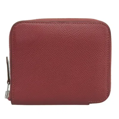 Pre-owned Hermes Red Color Epsom Leather Coin Purse/coin Case ()