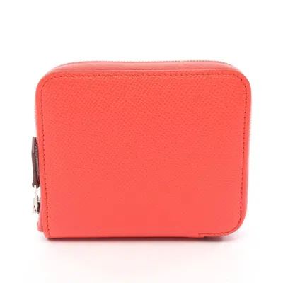Pre-owned Hermes Red Color Epsom Leather Coin Purse/coin Case ()