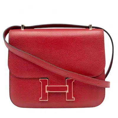 Pre-owned Hermes Red Color Epsom Leather Pochette Shoulder Bag ()