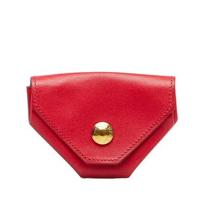 Pre-owned Hermes Red Color Leather Coin Purse/coin Case ()