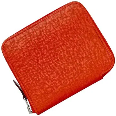 Pre-owned Hermes Red Color Leather Coin Purse/coin Case ()