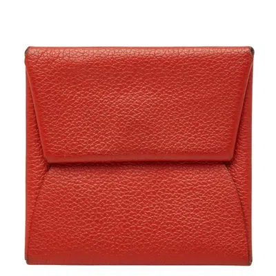 Pre-owned Hermes Red Color Leather Coin Purse/coin Case ()