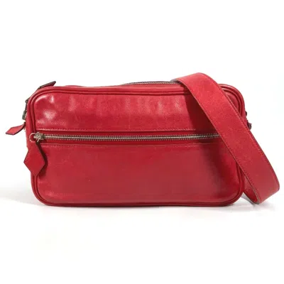 Pre-owned Hermes Red Color Leather Pochette Shoulder Bag ()