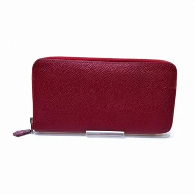Pre-owned Hermes Red Color Leather Wallet (bi-fold) ()