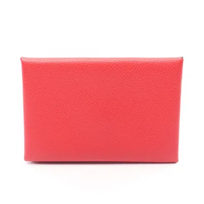 Pre-owned Hermes Red Color Rouge Casaque Epsom Leather Coin Purse/coin Case () In Red Color, Rouge Casaque