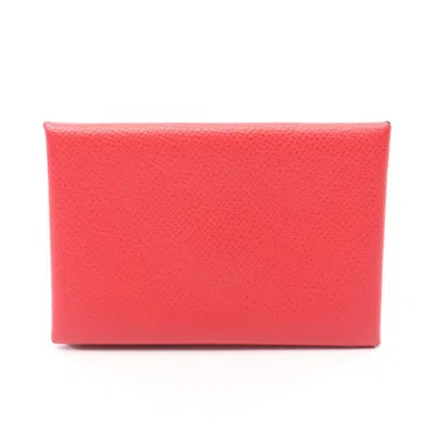 Pre-owned Hermes Red Color Rouge Casaque Epsom Leather Coin Purse/coin Case () In Red Color, Rouge Casaque