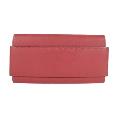 Pre-owned Hermes Red Color Rouge Grenat Wallet (bi-fold) ()