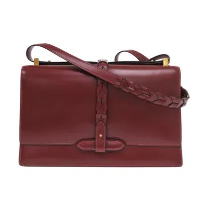 Pre-owned Hermes Red Color Rouge H Box Calf Leather Shoulder Bag ()