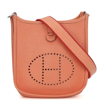 Pre-owned Hermes Red Color Salmon Pink Togo Leather Shoulder Bag ()