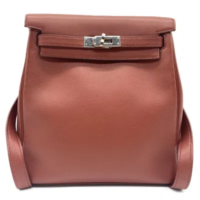 Pre-owned Hermes Red Color Swift Leather Backpack ()