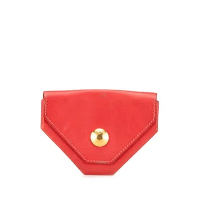 Pre-owned Hermes Red Color Swift Leather Coin Purse/coin Case ()