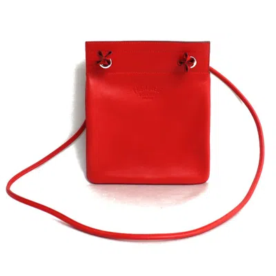 Pre-owned Hermes Red Color Swift Leather Shoulder Bag ()