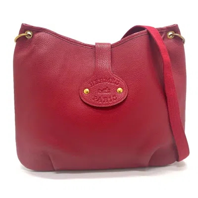 Pre-owned Hermes Red Color Taurillon Clemence Leather Shoulder Bag ()