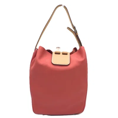 Pre-owned Hermes Red Color Taurillon Clemence Leather Swift Leather Shoulder Bag ()