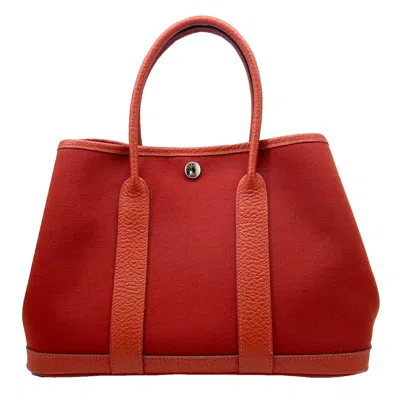 Pre-owned Hermes Red Color Toile H Tote Bag ()