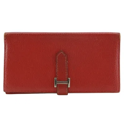 Pre-owned Hermes Red Color Wallet (bi-fold) ()