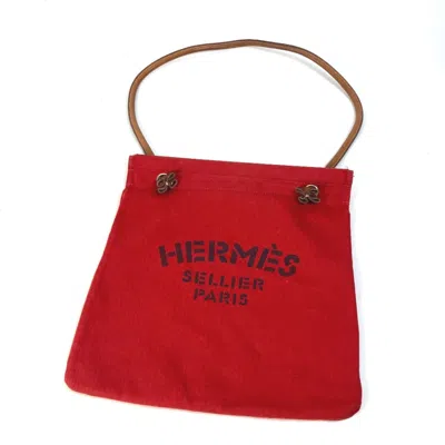 Pre-owned Hermes Red Cotton Shoulder Bag ()