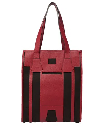 Pre-owned Hermes Hermès Red Epsom Leather Petit H Bell Tote Bag (authentic Pre-loved)