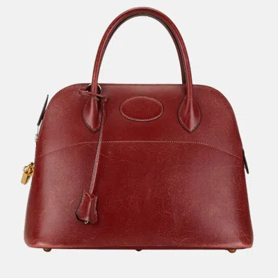Pre-owned Hermes Red Leather Bolide 31 Handbag