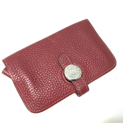 Pre-owned Hermes Red Leather Coin Purse/coin Case ()