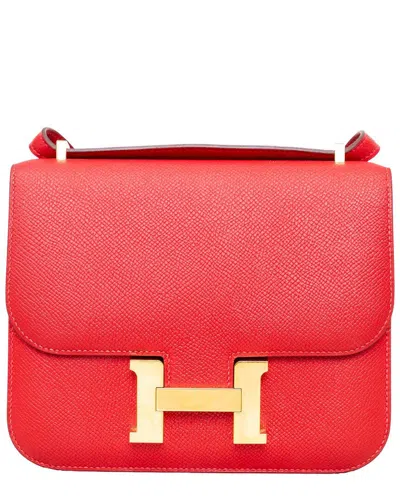 Pre-owned Hermes Hermès Red Leather Constance Iii Mini Bag - '20s (authentic Pre-loved)