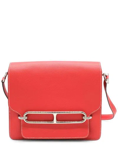 Pre-owned Hermes Hermès Red Leather Roulis Shoulder Bag - '20s (authentic Pre-loved)