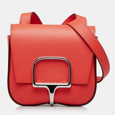 Pre-owned Hermes Red Mini Epsom Della Cavalleria