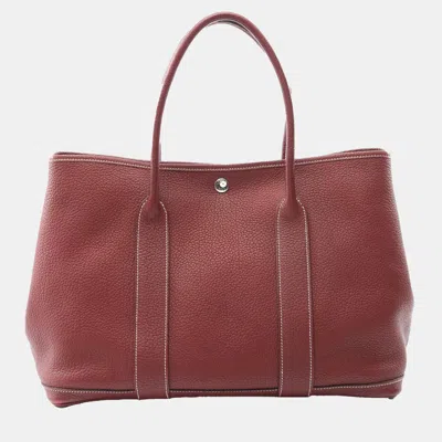 Pre-owned Hermes Red Negonda Garden Party 36
