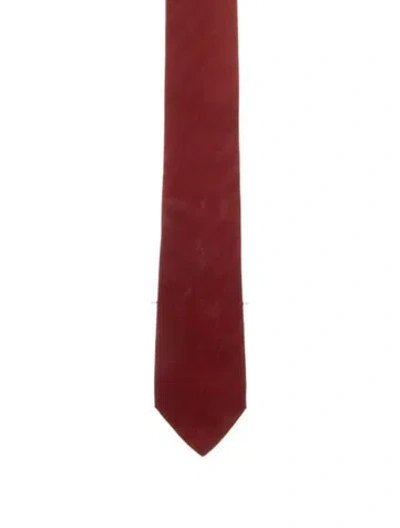 Pre-owned Hermes Red Pattern Print Tie
