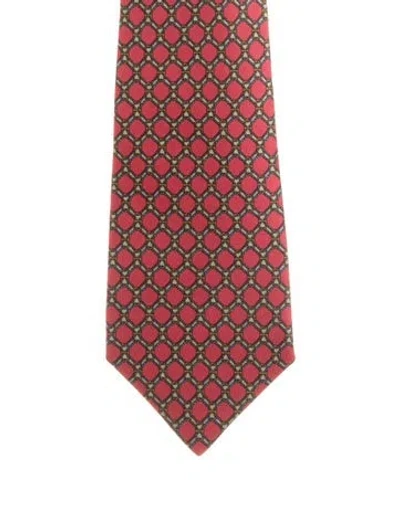 Pre-owned Hermes Red Silk  Tie