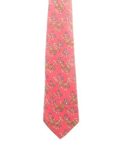 Pre-owned Hermes Red Silk  Tie