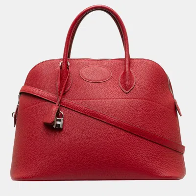 Pre-owned Hermes Red Taurillon Bolide 31