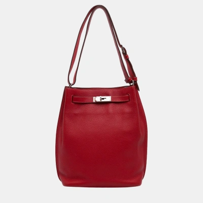 Pre-owned Hermes Red Togo So Kelly 22