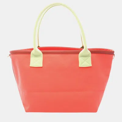 Pre-owned Hermes Red Toile Petit H Socabas Tote