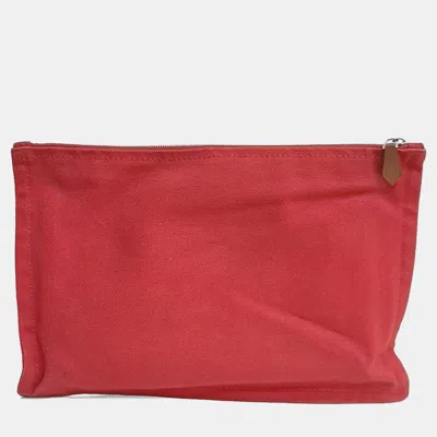 Pre-owned Hermes Red/fabric Vein Pouch
