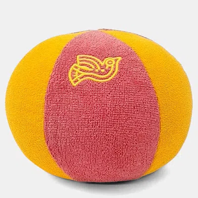 Pre-owned Hermes Red/yellow Cotton Ball Cushion